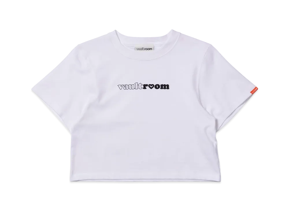 VAULTROOM Women's Heart Logo Cropped Tee "White"
