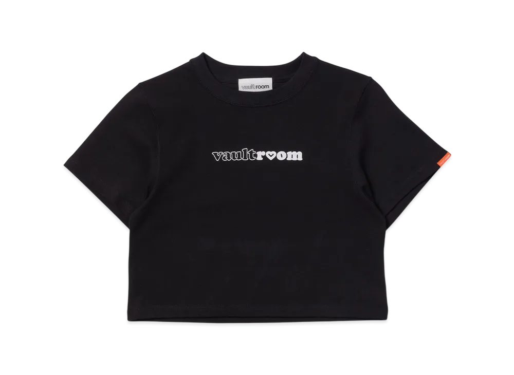 VAULTROOM Women's Heart Logo Cropped Tee "Black"