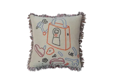 VAULTROOM Not Found Jacquard Cushion "Grey"