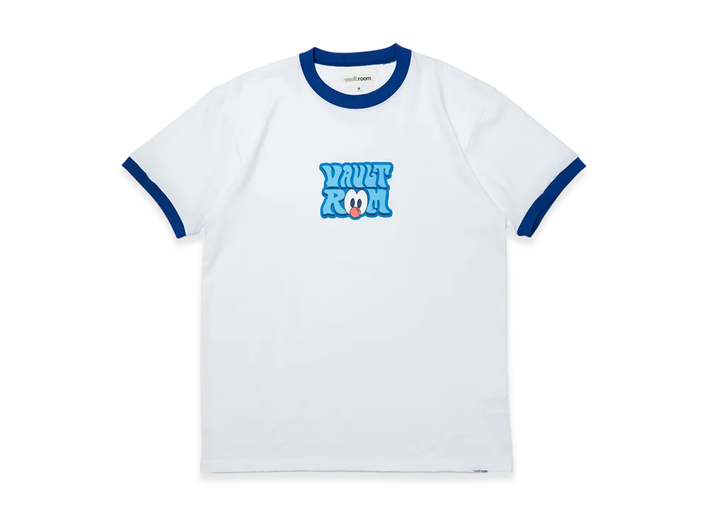 VAULTROOM 70's Logo Trim Tee "White/Blue"