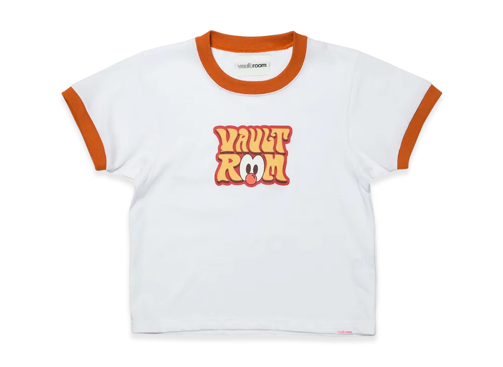 VAULTROOM Women's 70's Logo Trim Tee "White/Orange"