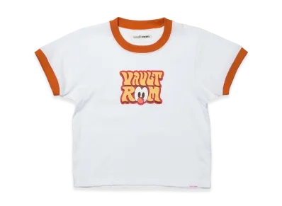 VAULTROOM Women's 70's Logo Trim Tee "White/Orange"