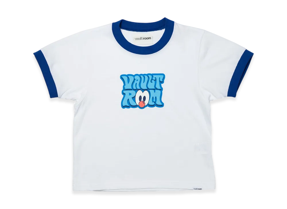 VAULTROOM Women's 70's Logo Trim Tee "White/Blue"