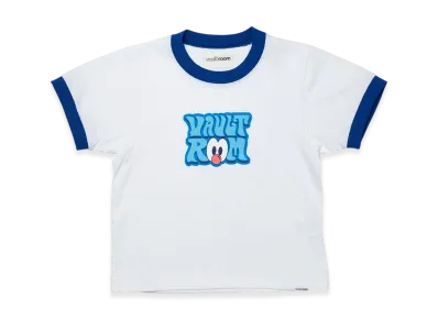 VAULTROOM Women's 70's Logo Trim Tee "White/Blue"