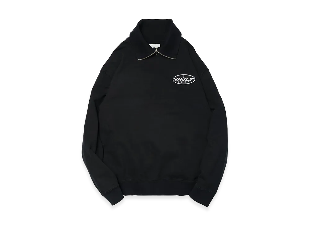 VAULTROOM Keyhole Round Patch Half Zip Sweat "Black"
