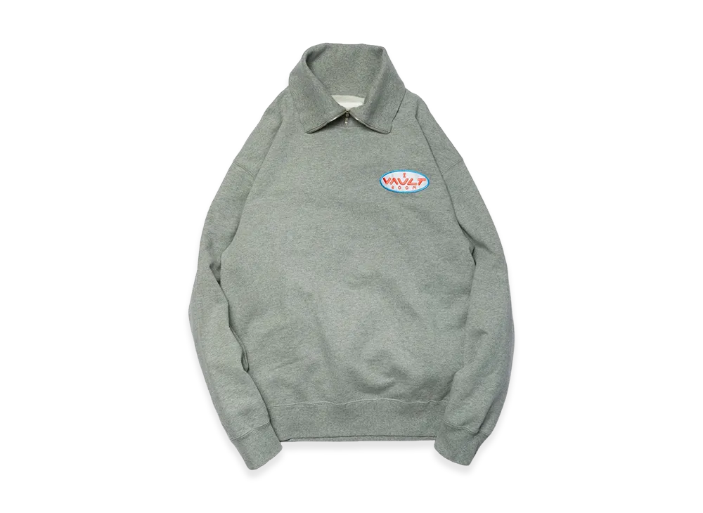 VAULTROOM Keyhole Round Patch Half Zip Sweat "Gray"