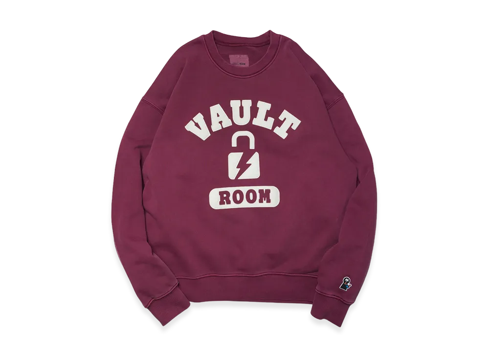 VAULTROOM College Logo Dyed Crewneck "Burgundy"