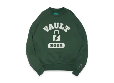 VAULTROOM College Logo Dyed Crewneck "Green"
