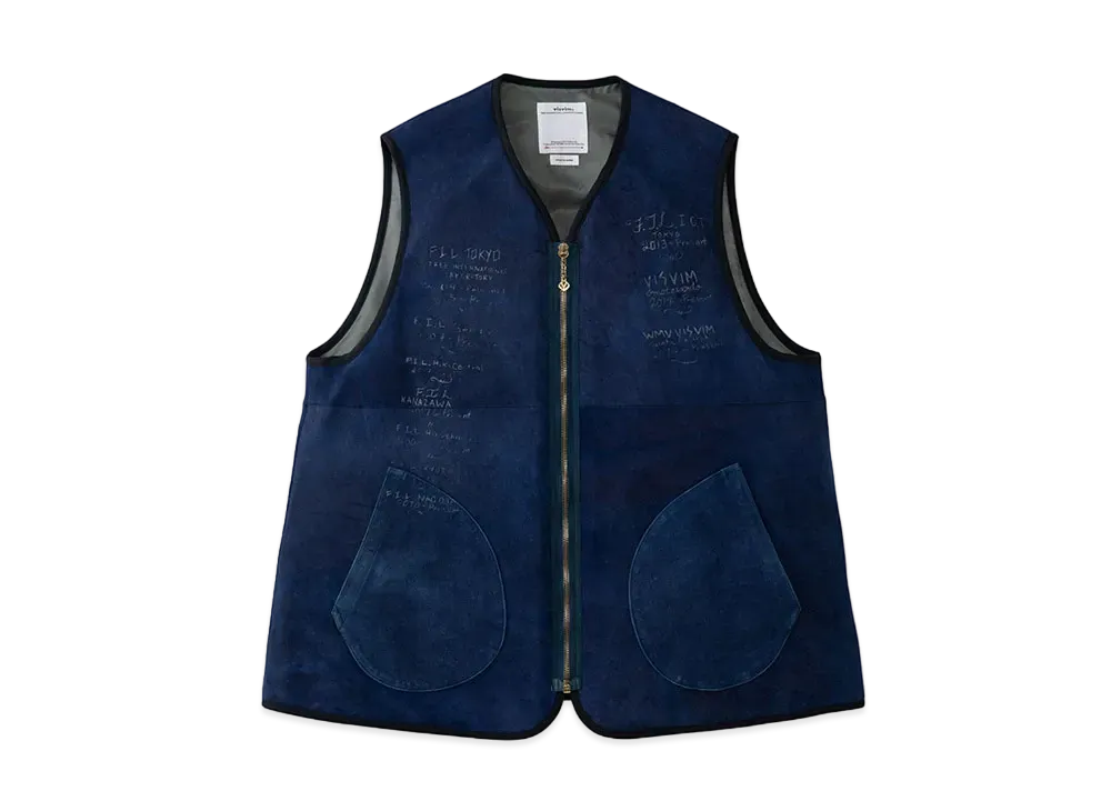 visvim TANA DEERSKIN DOWN VEST (N.D.) "Indigo"