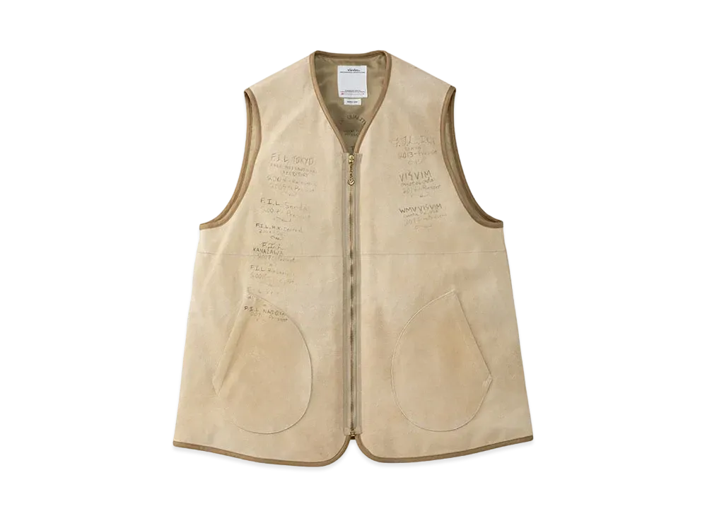 visvim TANA DEERSKIN DOWN VEST (N.D.) "Beige"