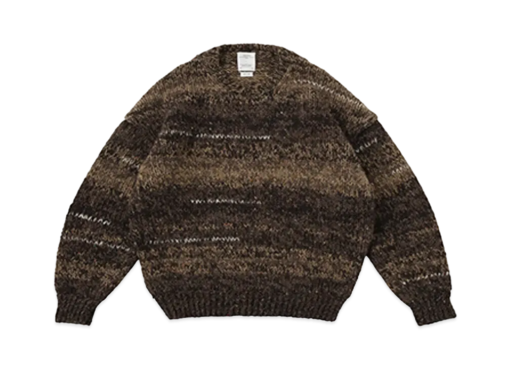 visvim AMPLUS CREW L/S GRADIENT HAND-KNIT "Brown"