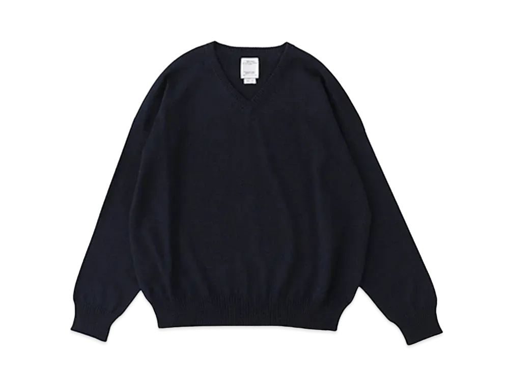 visvim AMPLUS V-NECK KNIT L/S "Navy"
