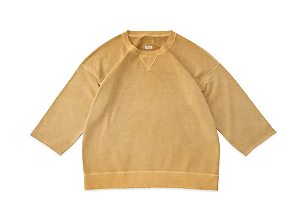 visvim JUMBO SWEAT 3/4 (UNEVEN DYE) "Mustard"
