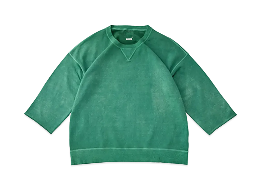 visvim JUMBO SWEAT 3/4 (UNEVEN DYE) "Green"