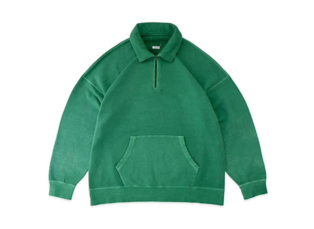 visvim JUMBO SWEAT ZIP P.O. (UNEVEN DYE) "Green"