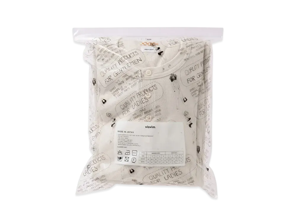 visvim SUBLIG THERMAL HENLEY 3-PACK L/S "Ivory"