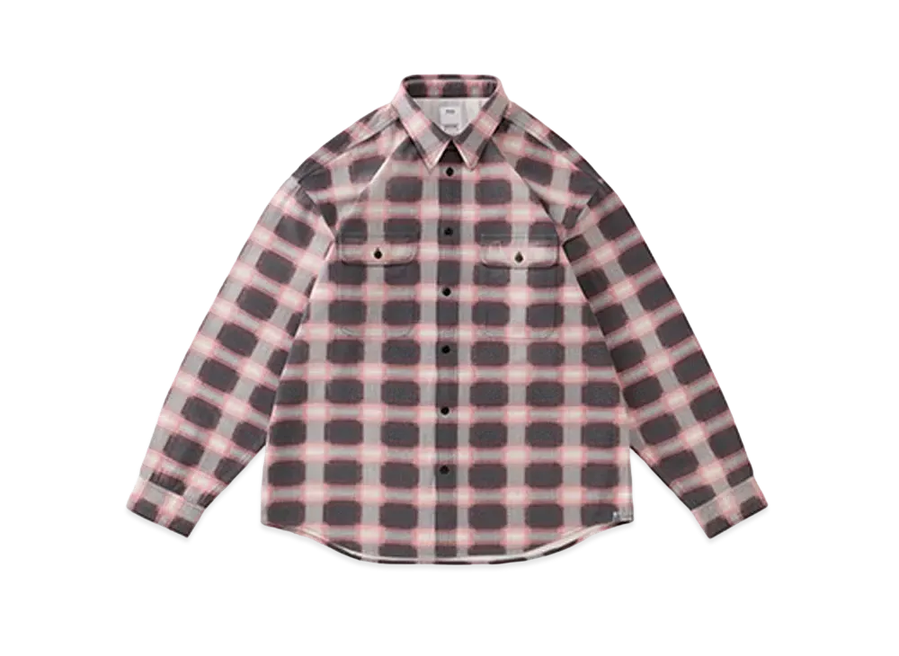 visvim LUMBER KHADI CHECK L/S DMGD "Red"