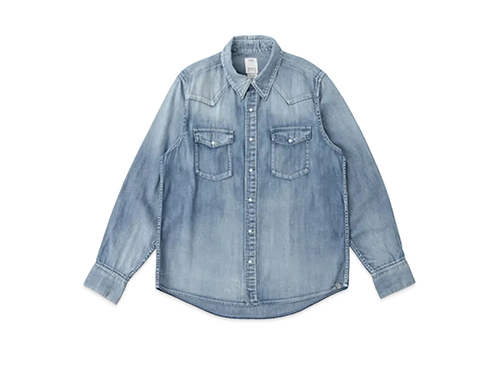 visvim SOCIAL SCULPTURE SHIRT DAMAGED "Lt.Indigo"