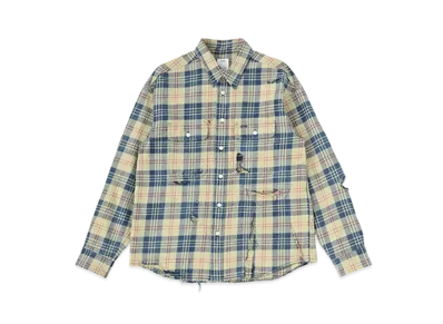 visvim LUMBER CHECK L/S CRASH "Indigo"