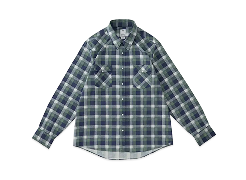 visvim BANDITO KHADI CHECK L/S "Navy"