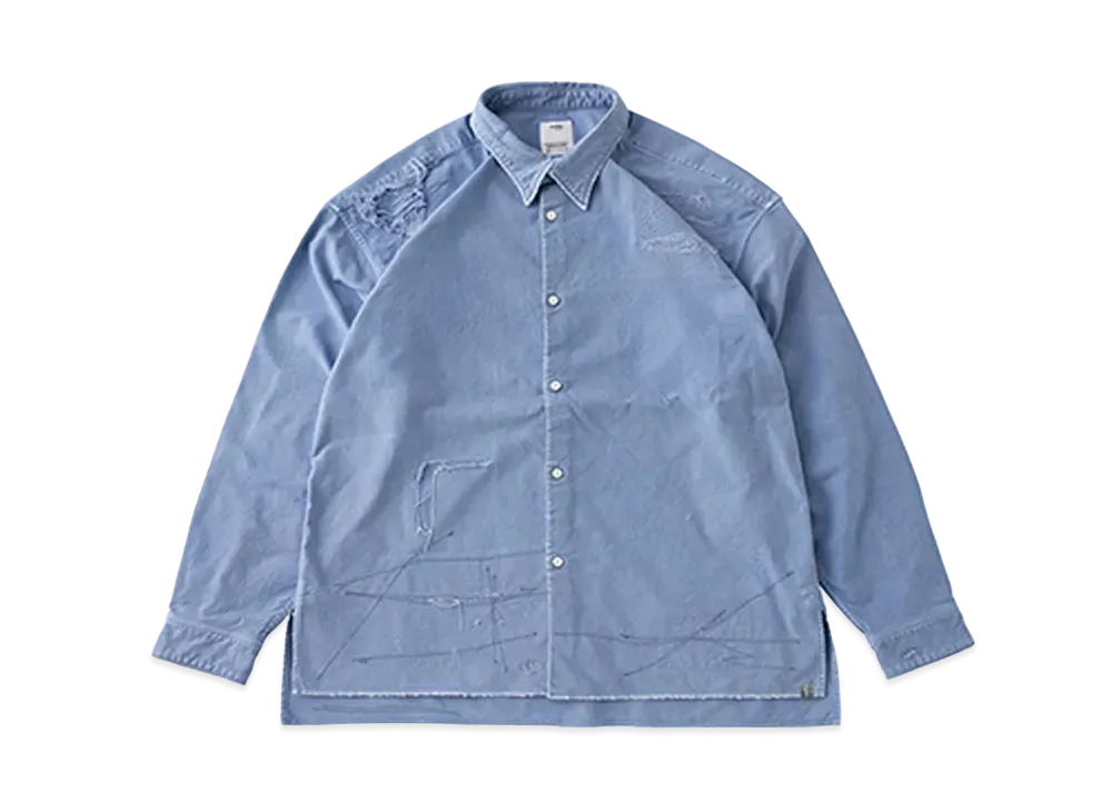 visvim TRAVAIL SHIRT L/S CRASH "Blue"