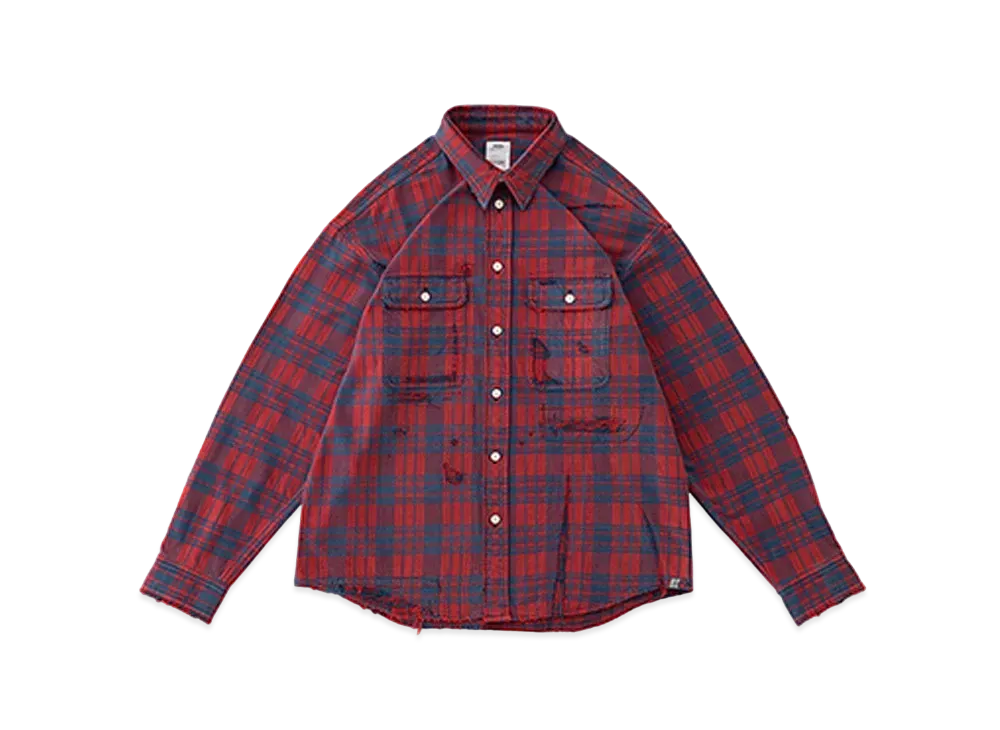 visvim LUMBER CHECK L/S CRASH "Red"