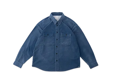visvim LUMBER KHADI CHECK L/S DMGD "Blue"