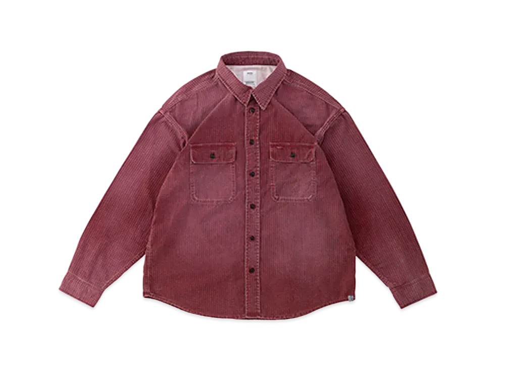 visvim LUMBER KHADI CHECK L/S DMGD "Red"