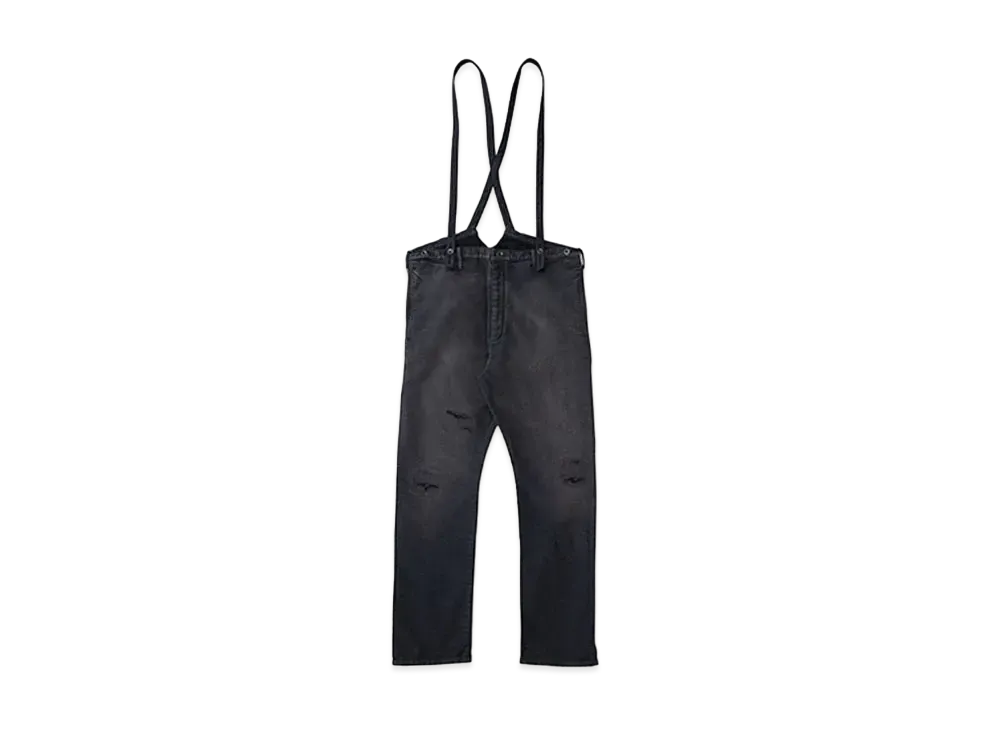 visvim TRAVAILLER BRACES PANTS (MOLESKIN) "Black"