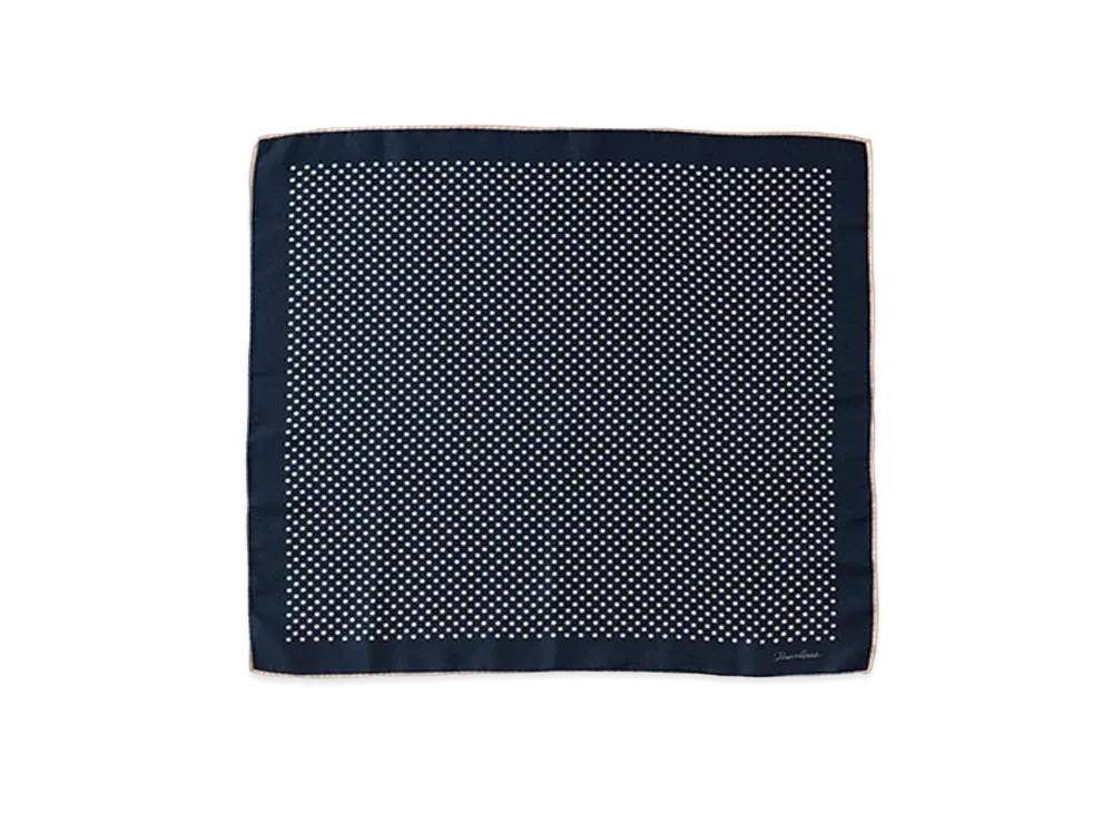 visvim DOTS SILK SCARF "Navy"