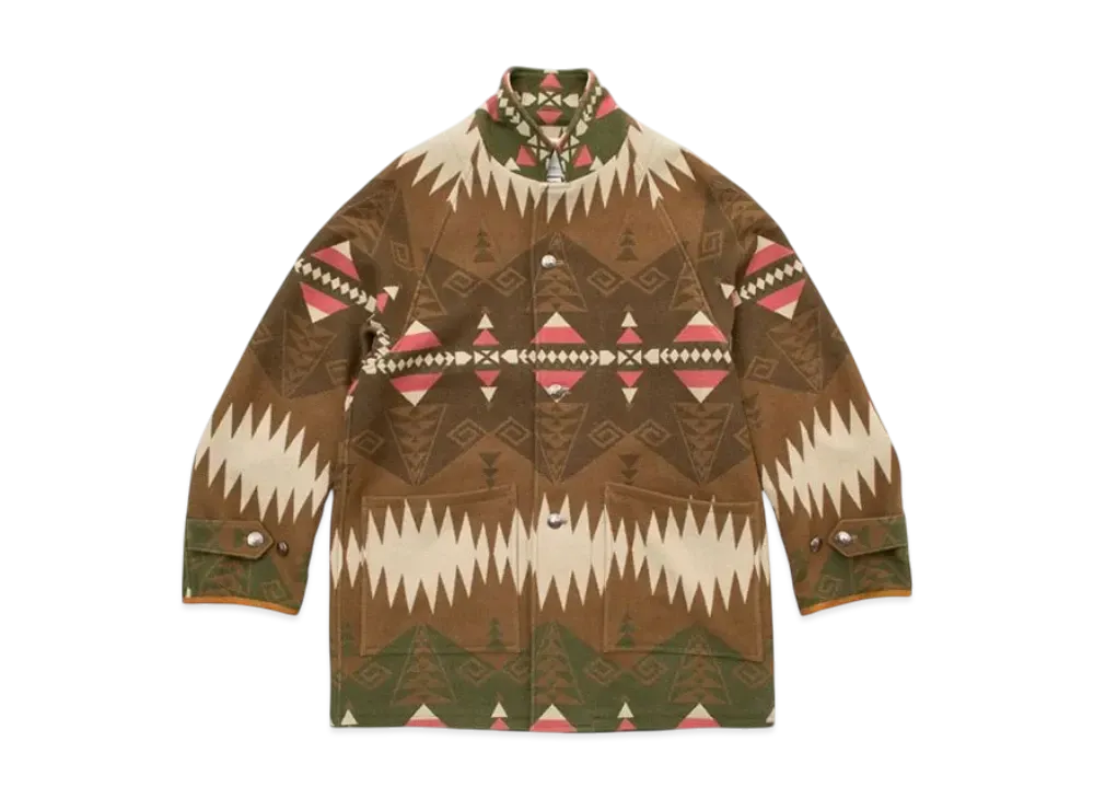 visvim Hopiland Coat Native Blanket "Khaki"