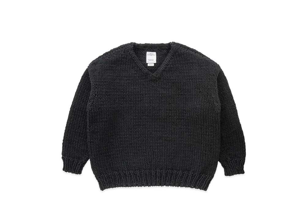 visvim Amplus V-Neck Hand-Knit "Black"