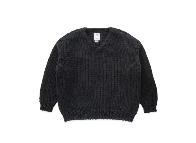 visvim Amplus V-Neck Hand-Knit "Black"