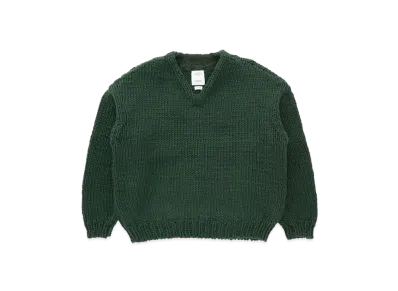 visvim Amplus V-Neck Hand-Knit "Green"