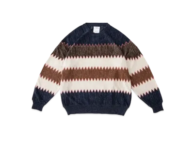 visvim Amplus Knit L/S Zig-Zag "Navy"