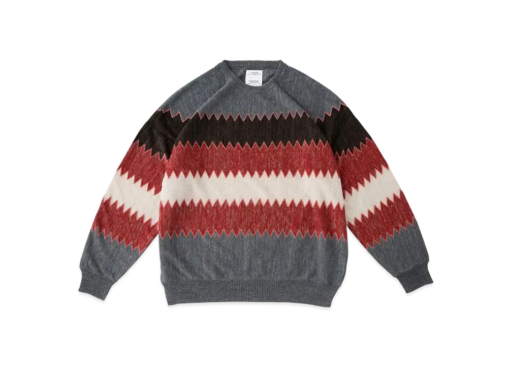 visvim Amplus Knit L/S Zig-Zag "Grey"