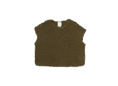 visvim Lattice Vest Hand-Knit "Olive"