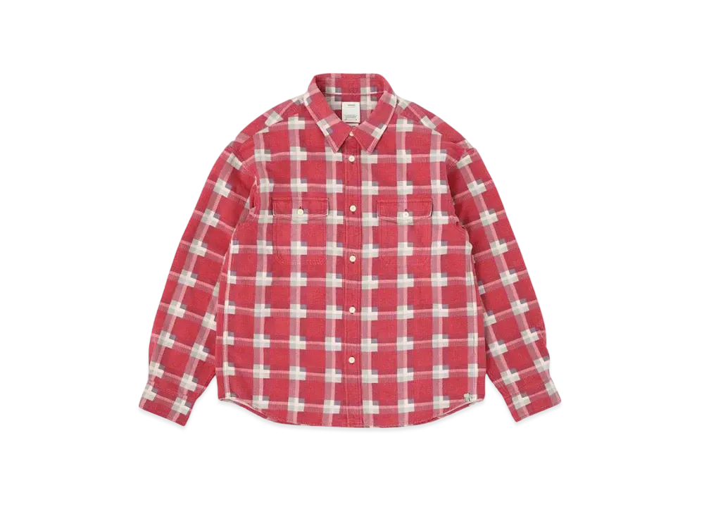visvim Pioneer Khadi Check L/S "Red"
