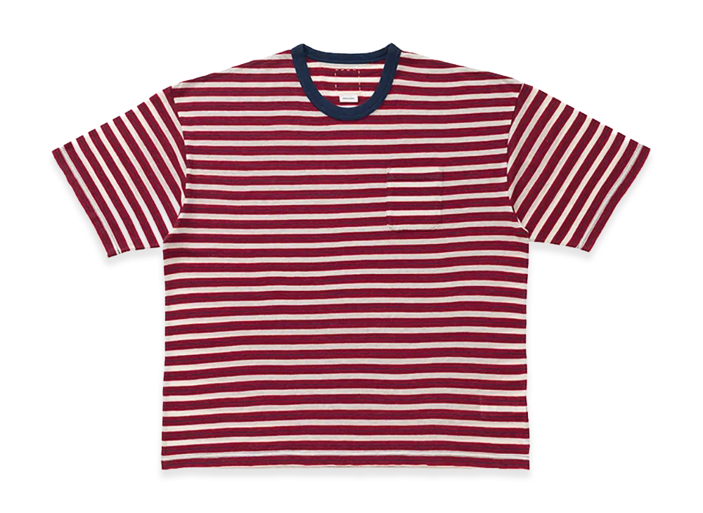 visvim Mondo Border Tee S/S (Fine Wool) "Red"