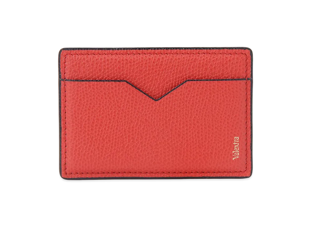 Valextra Card Case Pass Case "Cremisi Red"