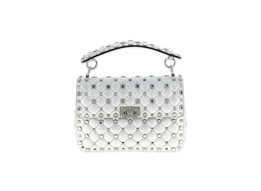 Valentino Garavani Women's Rockstud Spike Shoulder Bag "Silver"