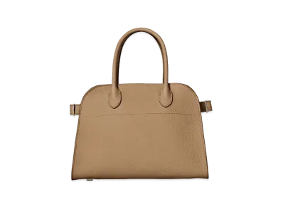 The Row Soft Margaux 10 Bag in Leather "Dark Taupe"