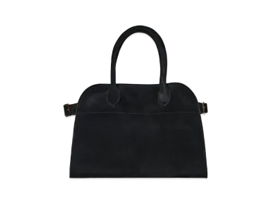 The Row Soft Margaux 10 Bag in Suede "Black"