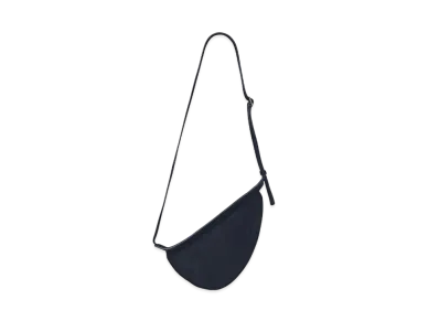 The Row Small Slouchy Banana Bag in Suede "Dark Navy"