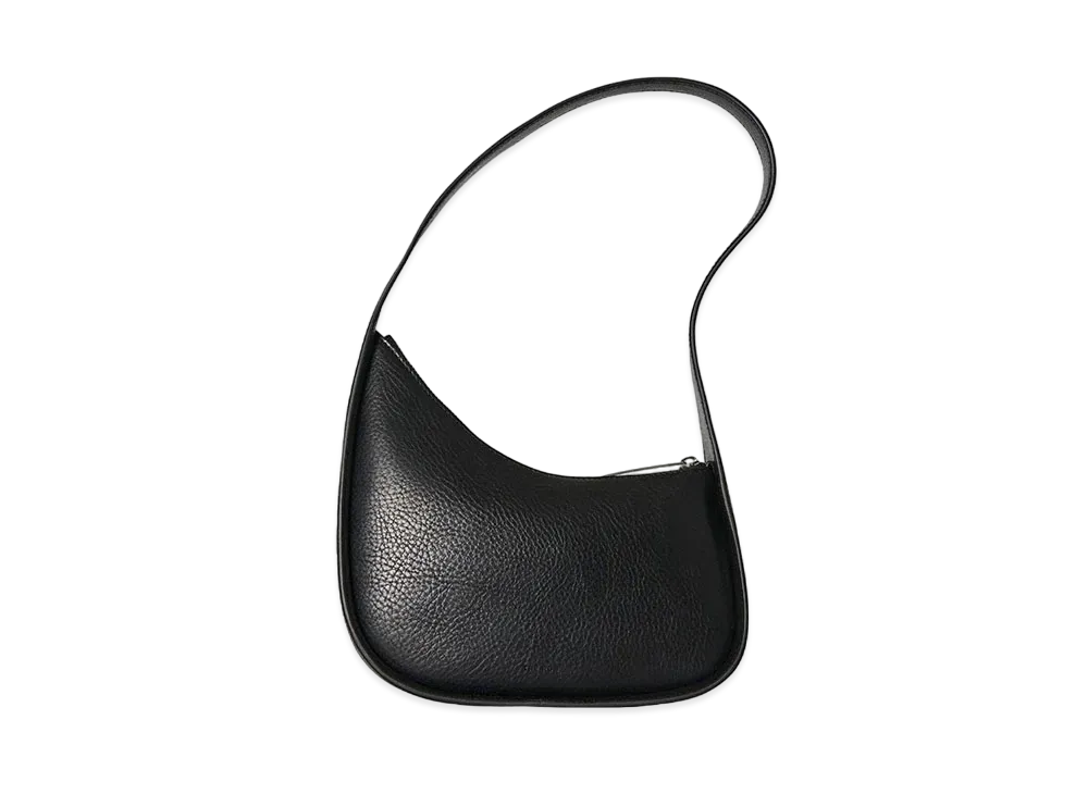 The Row Half Moon Bag in Leather "Black"