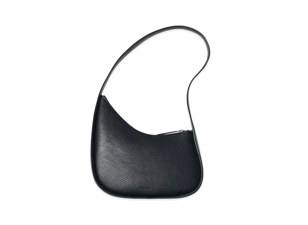 The Row Half Moon Bag in Leather "Black"