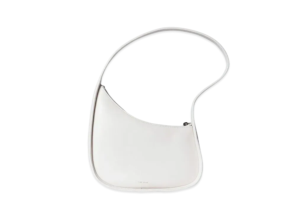 The Row Half Moon Bag in Leather "Ivory"
