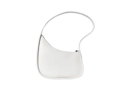 The Row Half Moon Bag in Leather "Ivory"