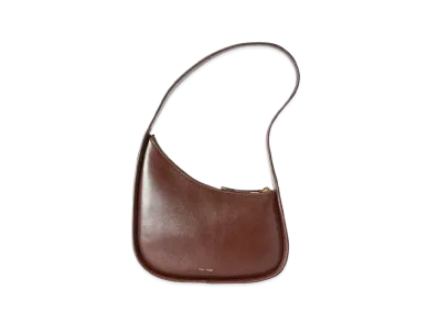 The Row Half Moon Bag in Leather "Cherry Wood"