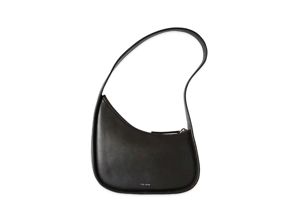 The Row Half Moon Bag in Leather "Dark Brown"